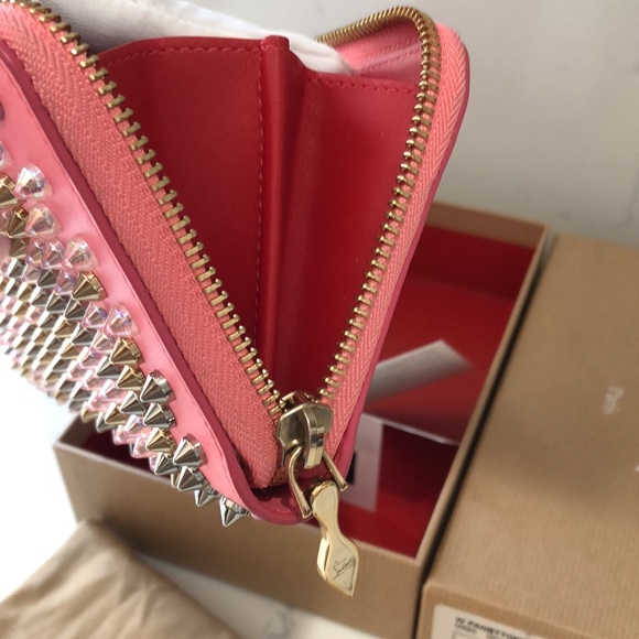 CHRISTIAN LOUBOUTIN PANETTONE WALLET PINK/SPIKES MIX DOLLY/MULTIGOLD - Picture 9 of 17